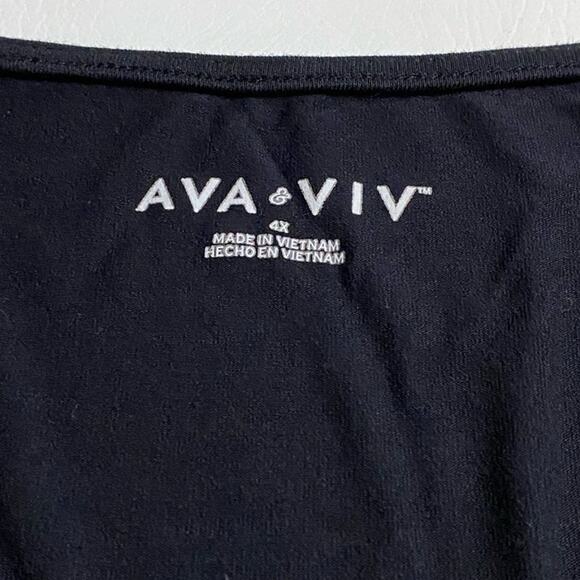 AVA VIV Wome's T-Shirt Long Sleeve Black Size 4X - Picture 2 of 4